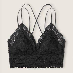 Victorias Secret PINK lace bralette black size large